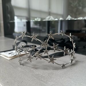 ZARA Sparkly Star Metal Headband w/ black ribbon tie back